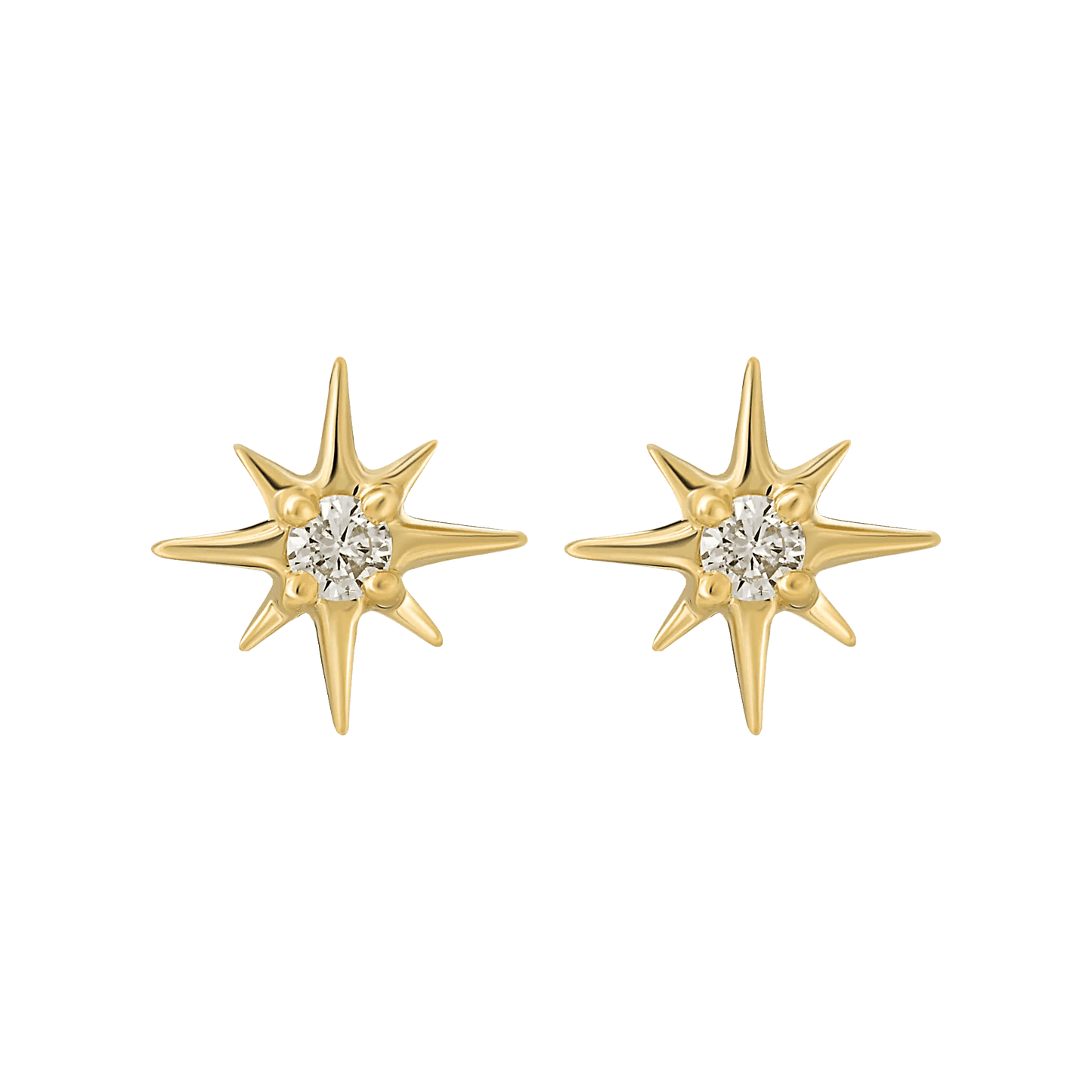 14kt Gold Mini Diamond Star Studs La Kaiser