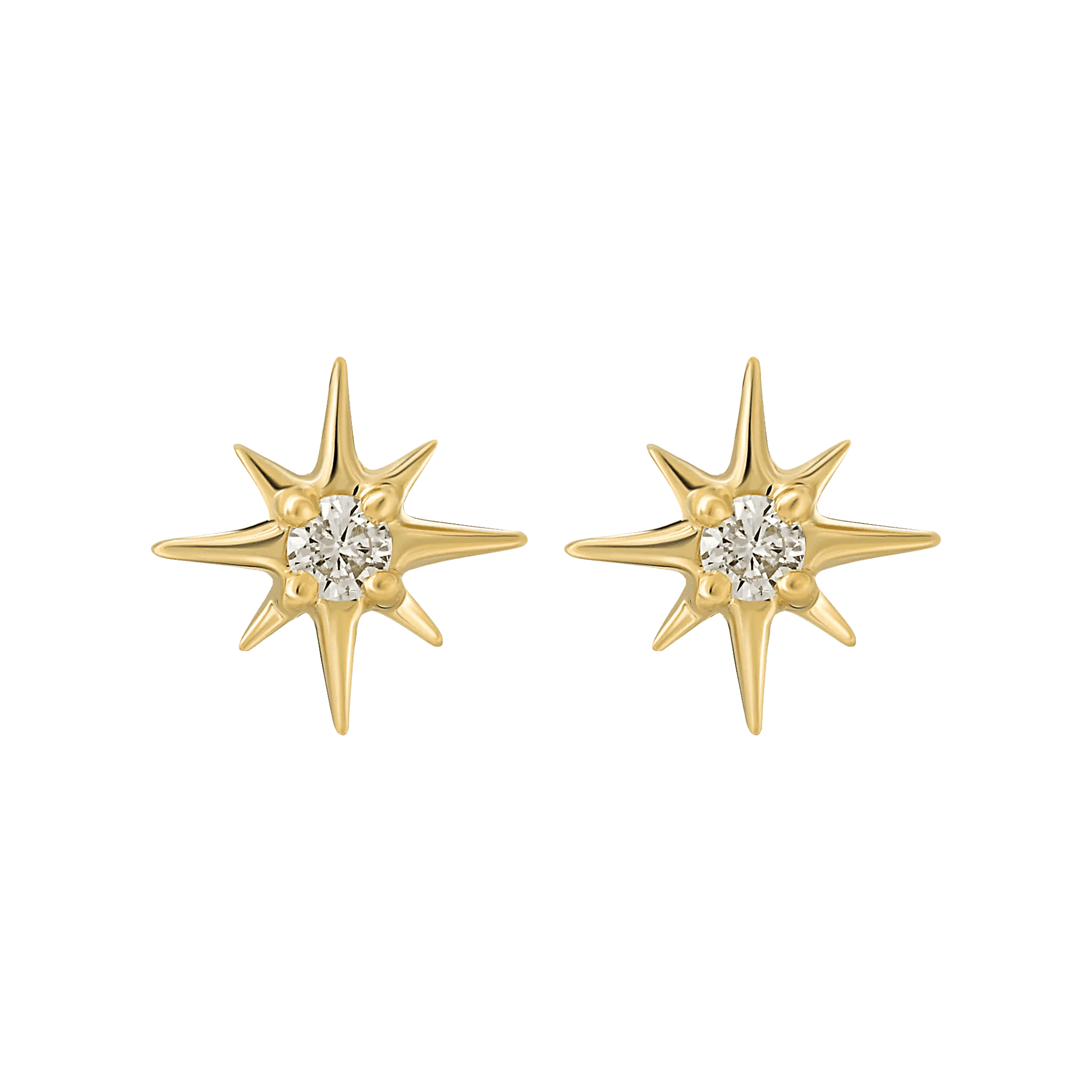 14kt Gold Mini Diamond Star Studs La Kaiser