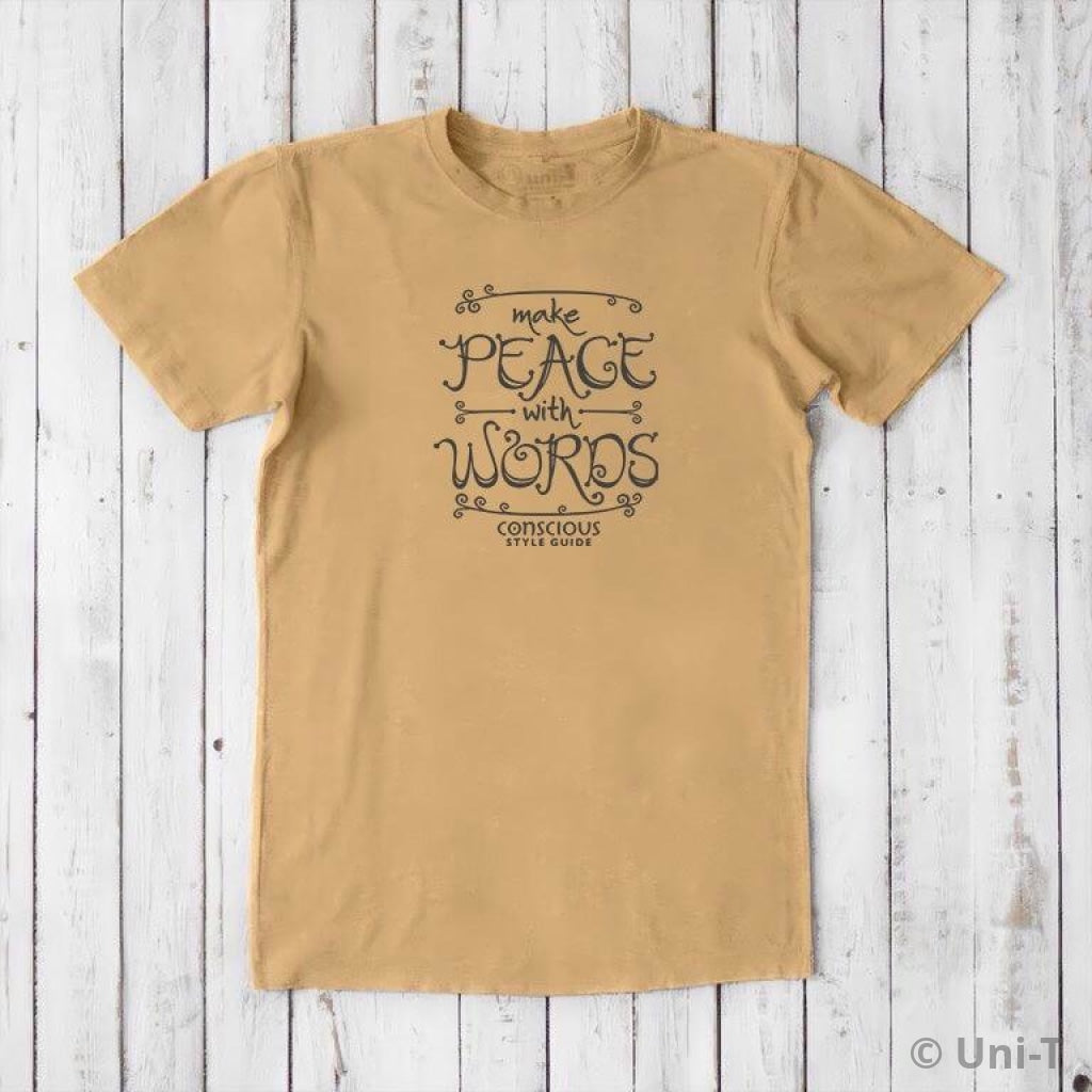 Make Peace With Words: Soft Straight-Cut T-shirt (Choose Color) Uni-T