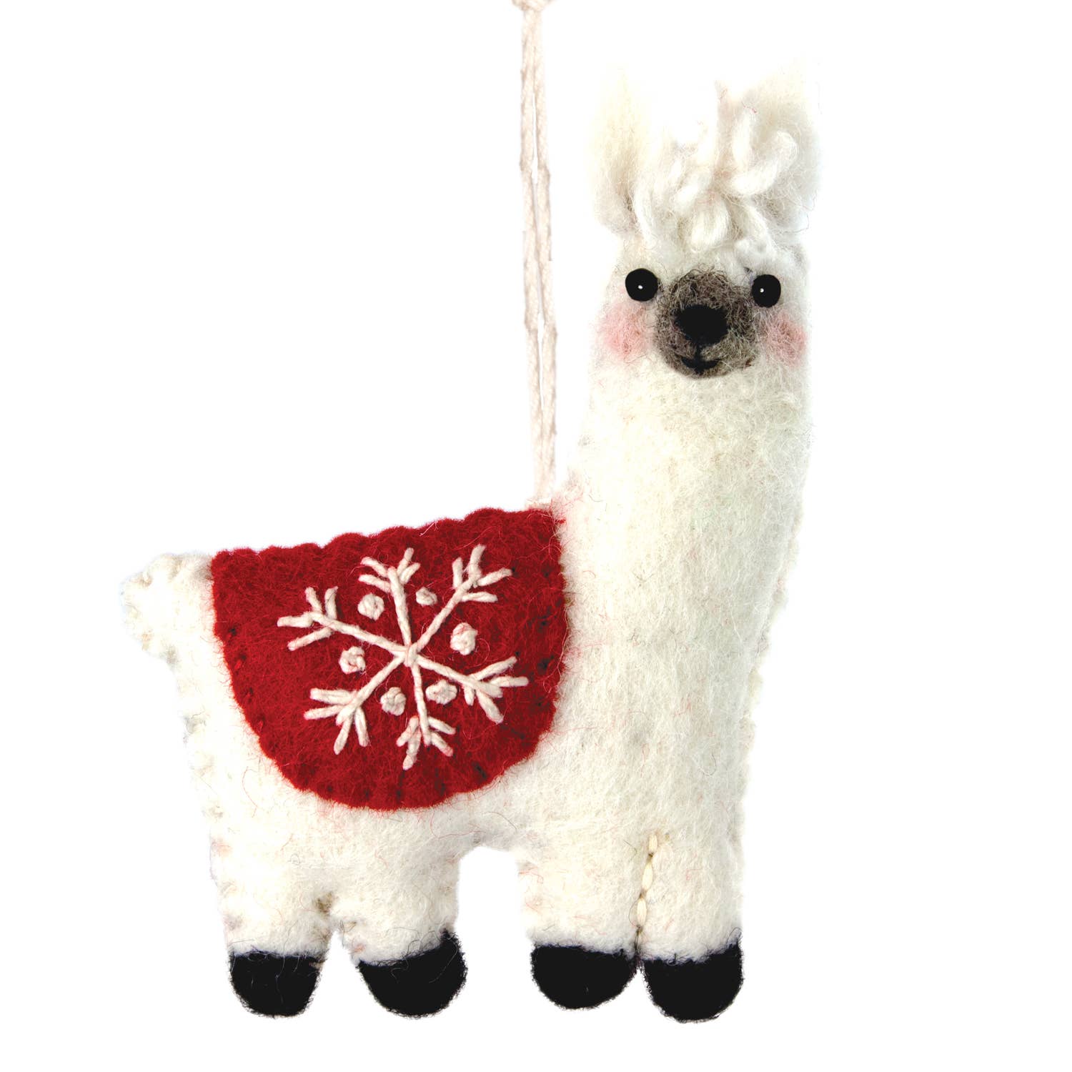 Snowflake Llama Ornament dZi Handmade