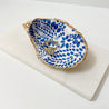 Blue & White Decoupage Oyster Shell Jewelry Dish Ana Razavi