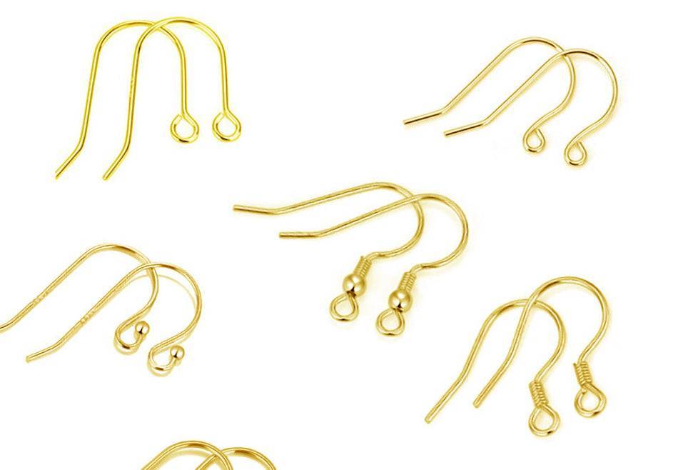 Gold earring hooks in various styles for resin flower earrings. Upgrade option for Pressed Flower Earrings - Real Flowers.