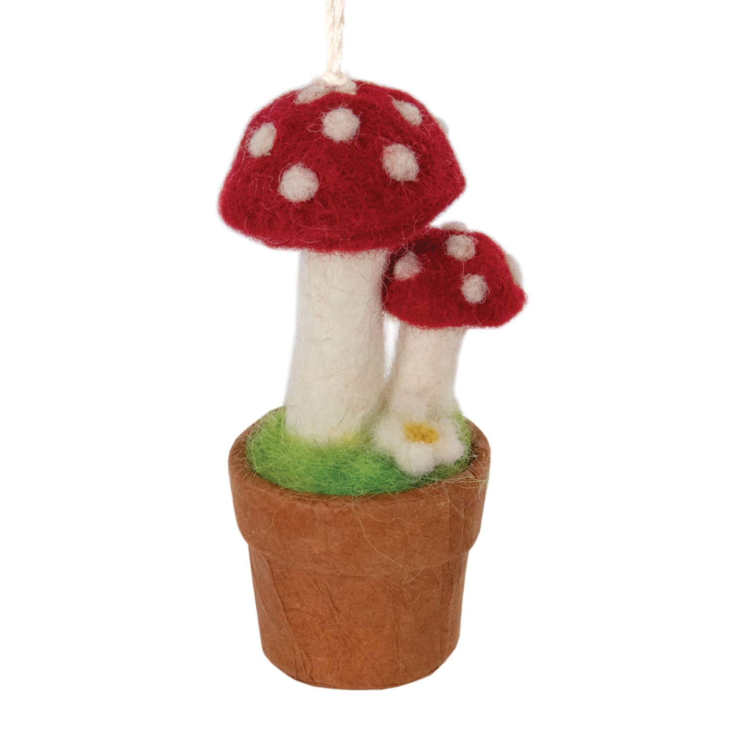 Twin Fairy Mushroom Ornament dZi Handmade