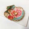 Vintage Floral Decoupage Scallop Shell Jewelry Dish Ana Razavi
