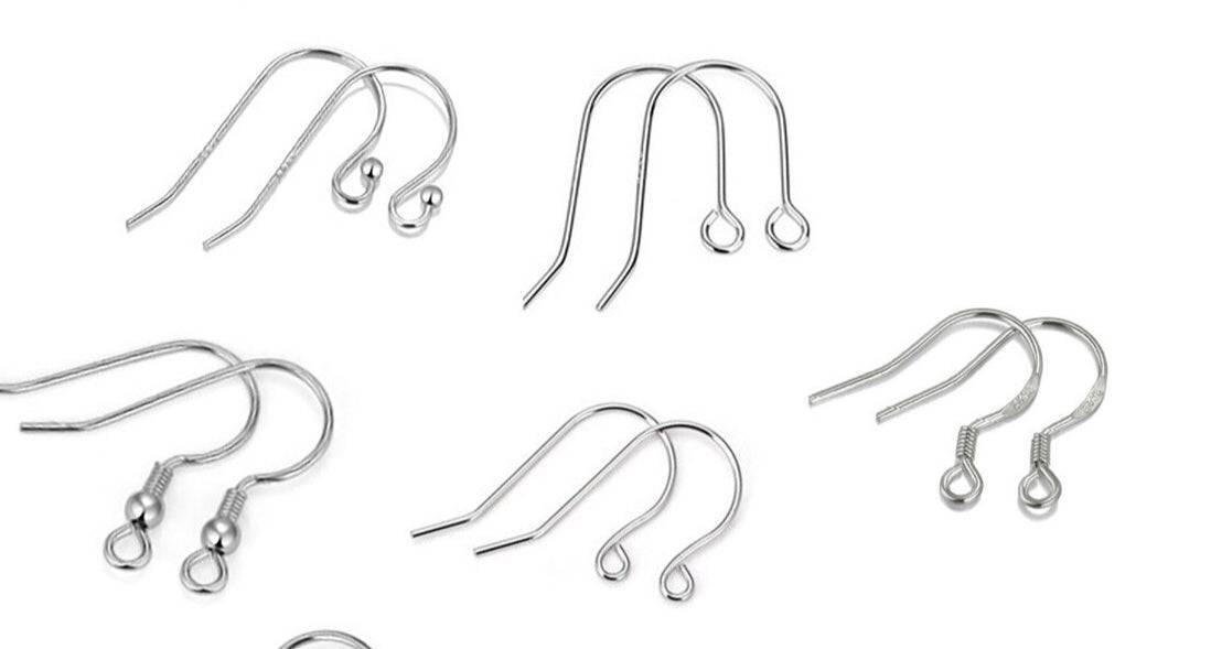 Assorted silver earring hooks for resin flower earrings. Compatible with Real Flower Earrings - Gold and Silver Posts.