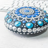 Large Hand Painted Mandala Stone - Blue Uni-T