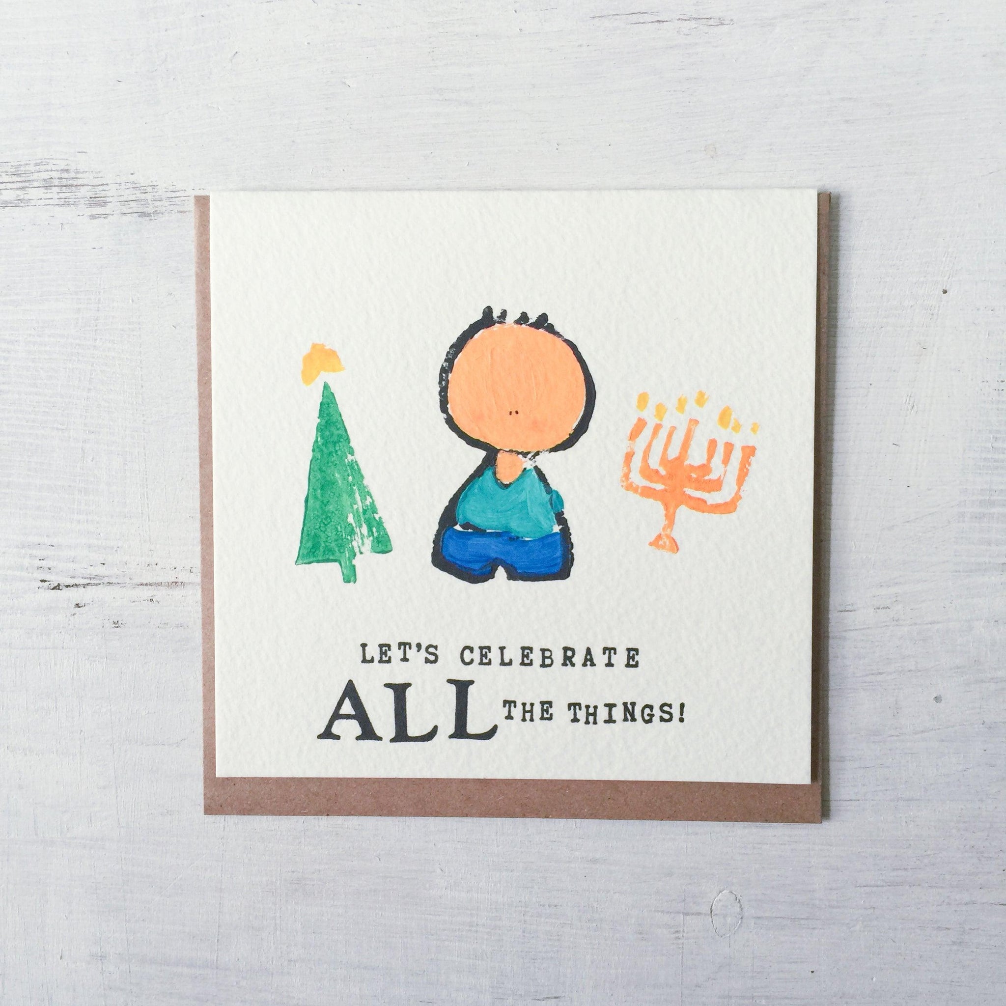 Let's Celebrate All The Things! - Letter Press Card Uni-T
