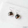 Recycled Fused Glass Earrings - Circle Uni-T