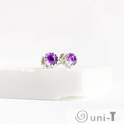 Amethyst Stud Earrings, Birthday Gemstone - February Janine Gerade
