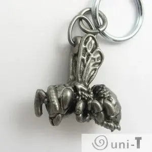 Side view of Anatomical Honey Bee Keychain showing detailed legs and thorax, perfect for educational and artistic small gift collections.