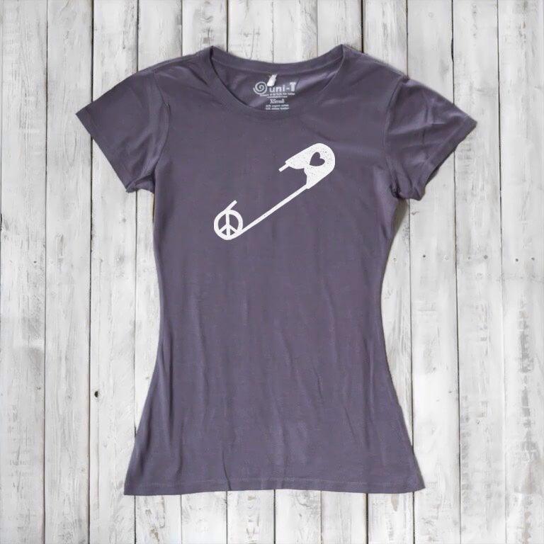Safety Pin Shirt | Women's Peace T-shirt | Bamboo Clothing