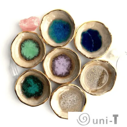 Apetite Oyster Ring Dish, Chakra Bowl, 22k Gold Ceramic Bowl Liza Curtis