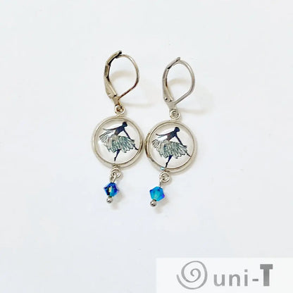 Ballerina Glass Dome Earrings Kathy James