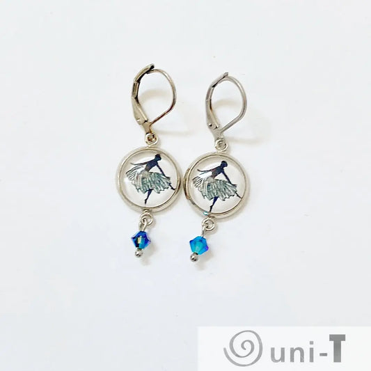 Ballerina Glass Dome Earrings Kathy James