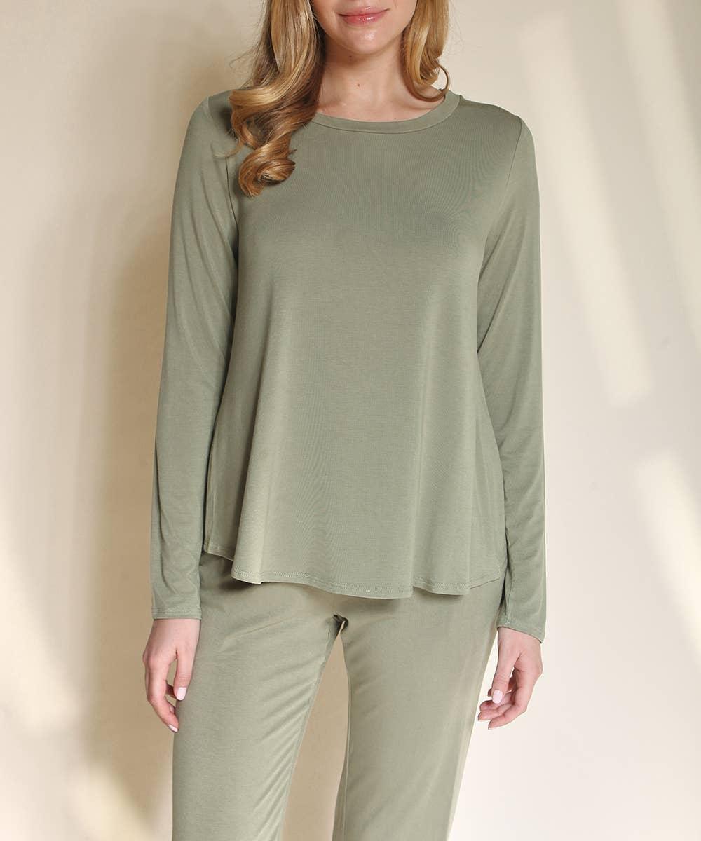 Bamboo Classic Long Sleeve Navy & Olive Studio Ko Clothing