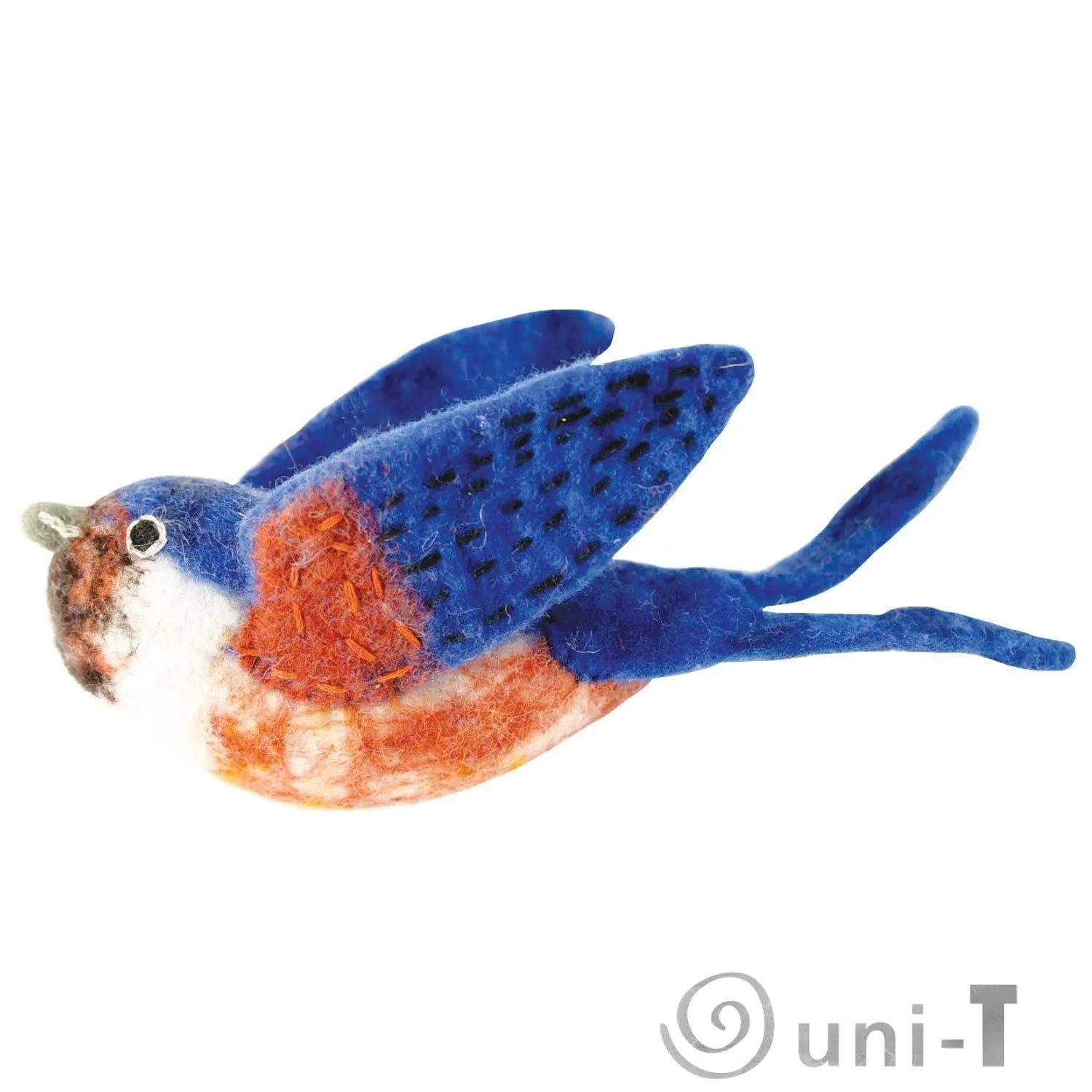 Barn Swallow Woolie Bird dZi Handmade