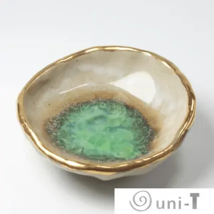 Bermuda Oyster Ring Dish, Chakra Bowl, 22k Gold Ceramic Bowl Liza Curtis