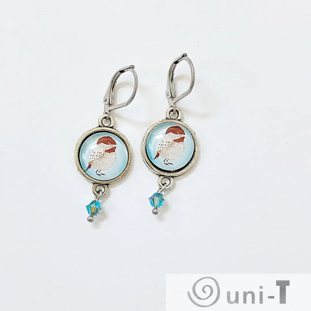 Birds Glass Dome Earrings Kathy James