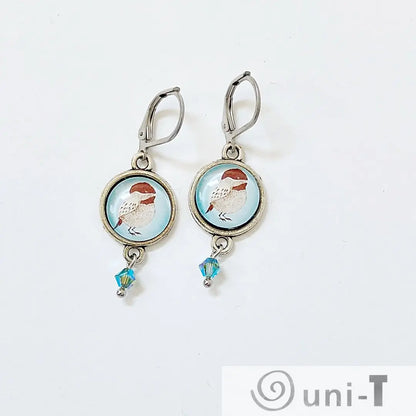 Birds Glass Dome Earrings Kathy James
