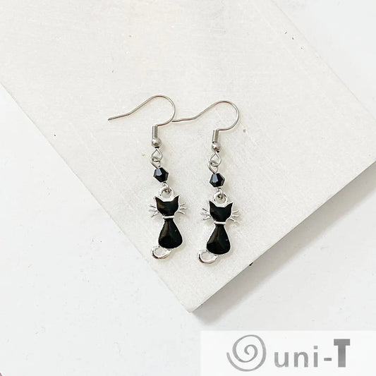 Black Enamel Cat Silhouette Shana Cohen