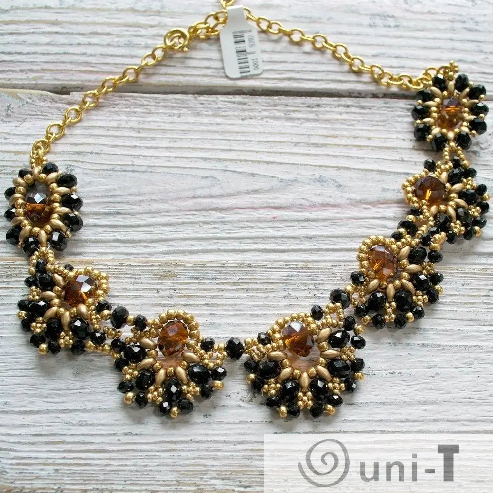 Black & Gold Statement Necklace & Earrings Esmeralda Lambert