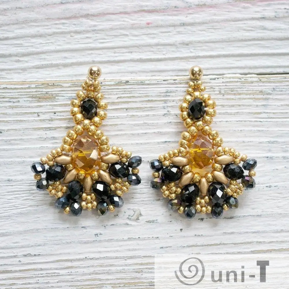 Black & Gold Statement Necklace & Earrings Esmeralda Lambert