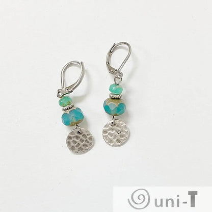 Blue Beads Earrings with charms Kathy James