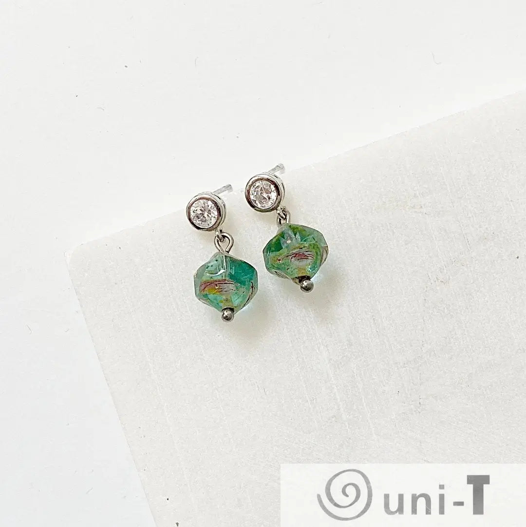 Blue Beads Earrings with charms Kathy James