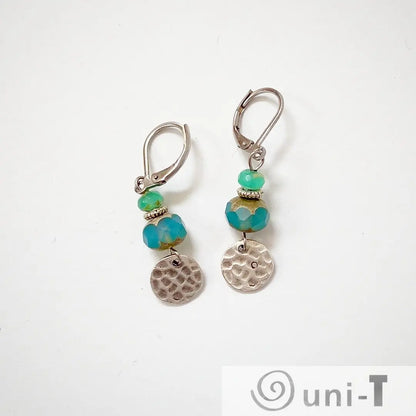 Blue Beads Earrings with charms Kathy James