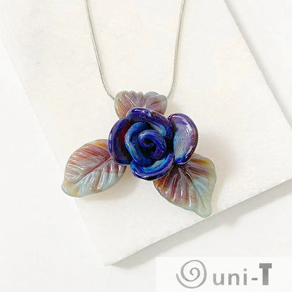 Blue Rose Pendant Christine Mathews