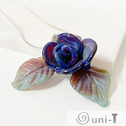 Blue Rose Pendant Christine Mathews