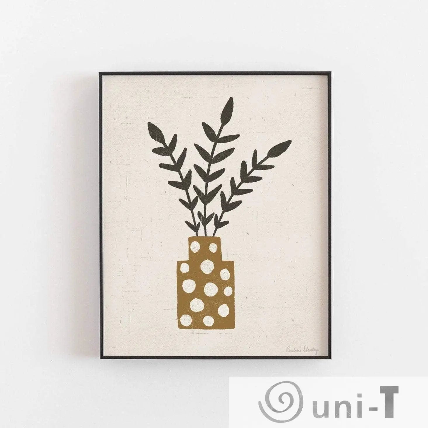 Branches Dotted Terracotta Vase Wall Art Print Pauline Stanley Studio