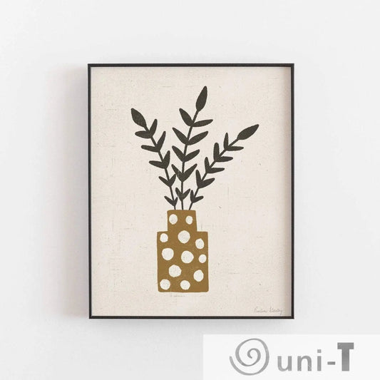 Branches Dotted Terracotta Vase Wall Art Print Pauline Stanley Studio
