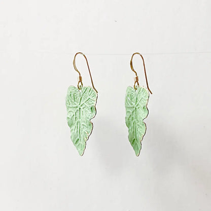 Brass Patina Leaf 14K Gold Fill Earrings Regina McGearty