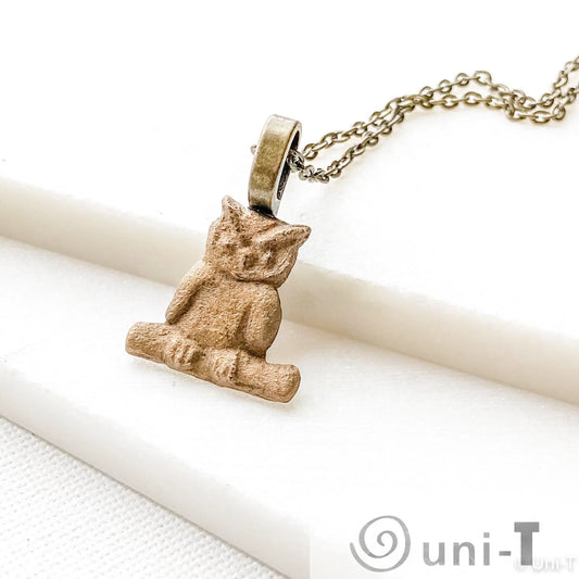 Bronze Owl Necklace, Precious Metal Clay Necklaces Amy Vulfovich