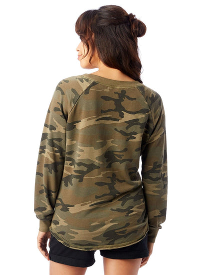 Camouflage Burnout French Terry Pullover Sweatshirt Uni-T