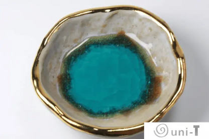 Capri Oyster Ring Dish, Chakra Bowl, 22k Gold Ceramic Bowl Liza Curtis
