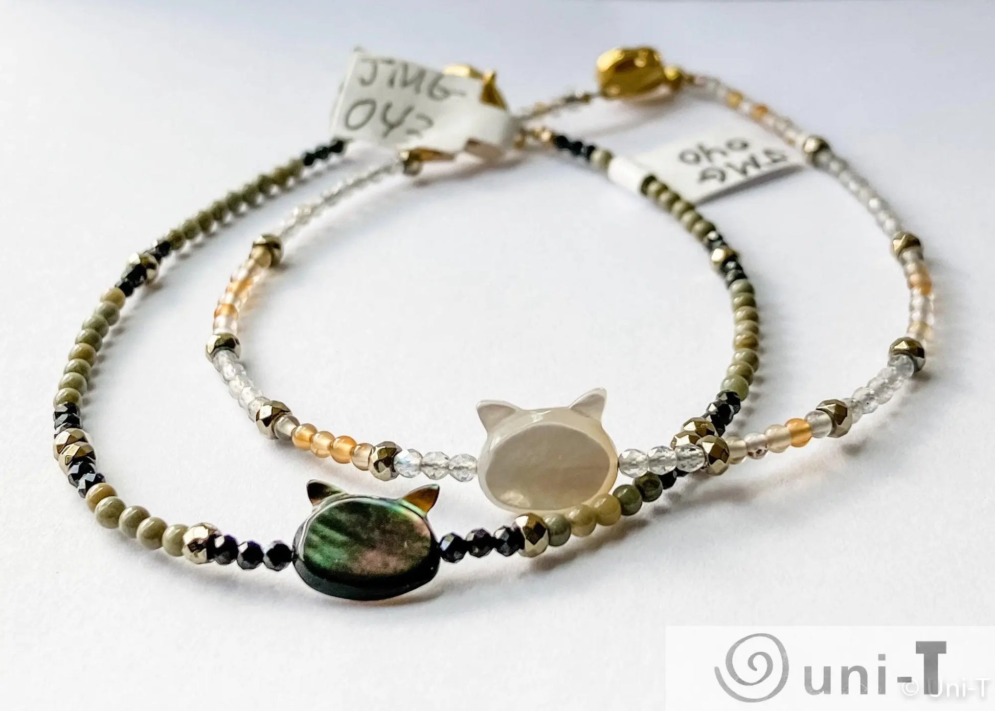 Cat Face Charms with Seed Beads Bracelets Janine Gerade