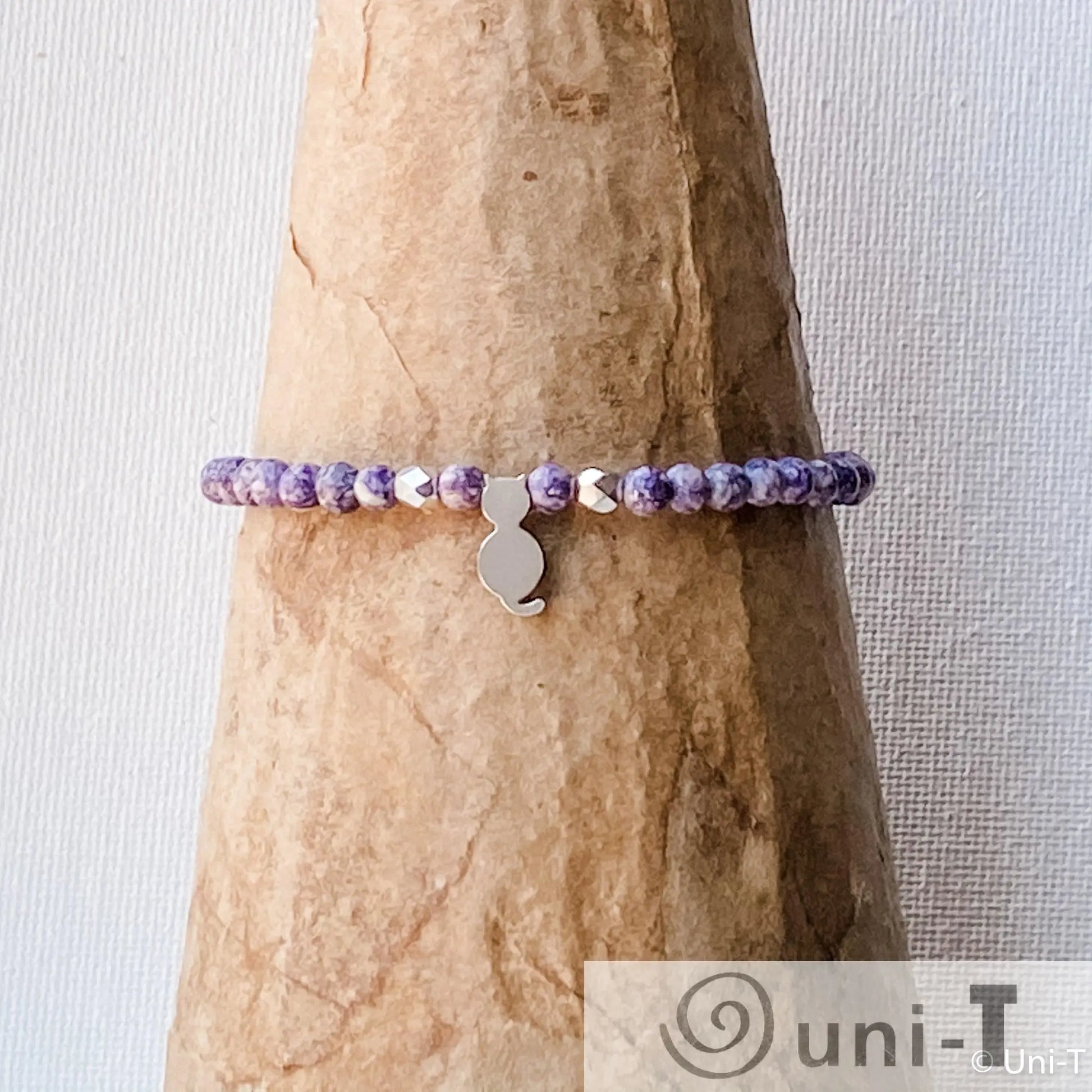 Cat charms with Semi Precious Stones Bracelets Janine Gerade