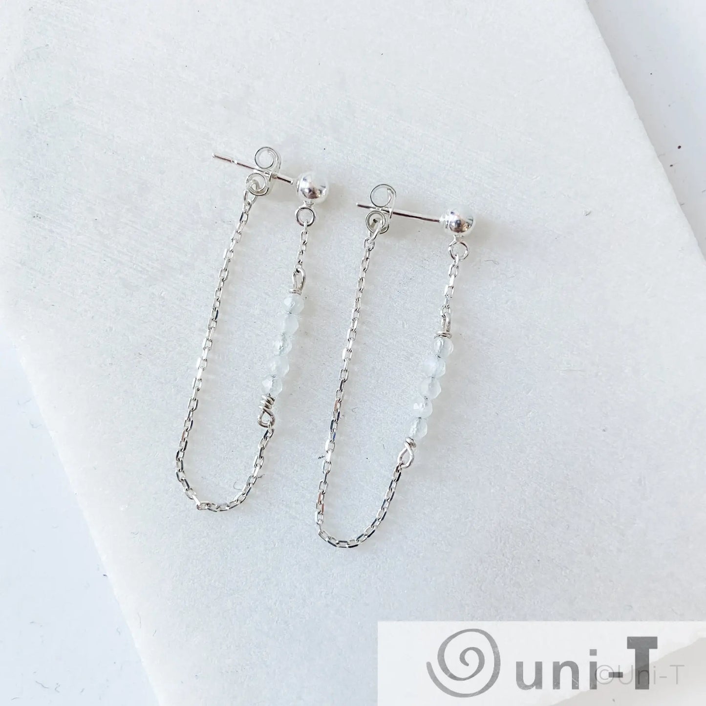 Chain Loop Earrings with Gemstones - Moonstone, Lapis, Iolite Janine Gerade