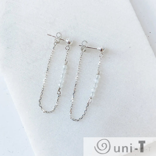 Chain Loop Earrings with Gemstones - Moonstone, Lapis, Iolite Janine Gerade