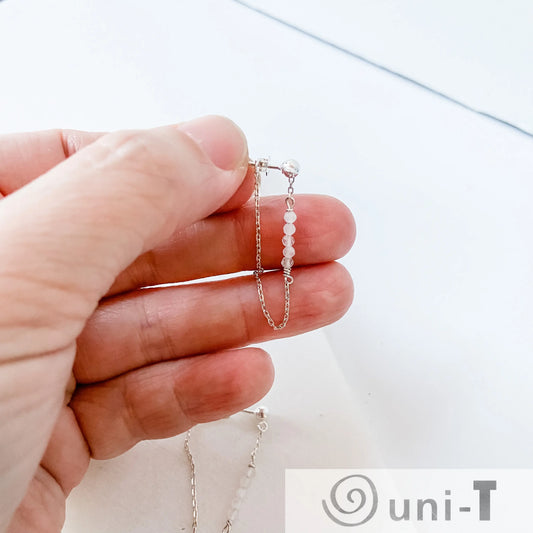 Chain Loop Earrings with Gemstones - Moonstone, Lapis, Iolite Janine Gerade