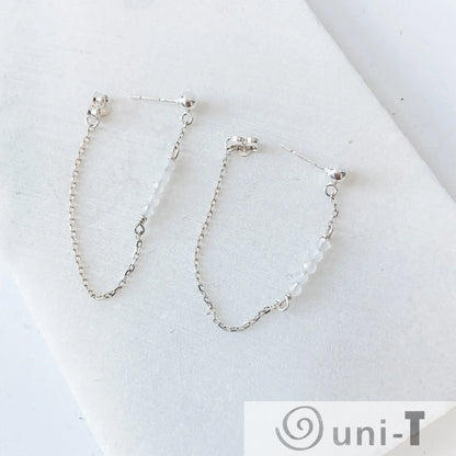 Chain Loop Earrings with Gemstones - Moonstone, Lapis, Iolite Janine Gerade