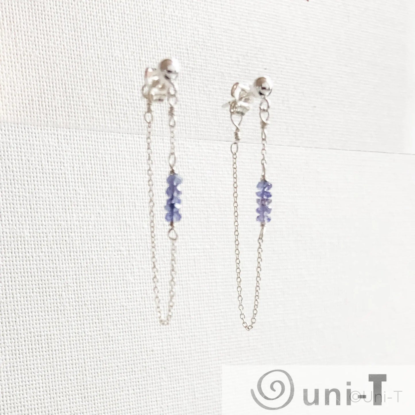 Chain Loop Earrings with Gemstones - Moonstone, Lapis, Iolite Janine Gerade