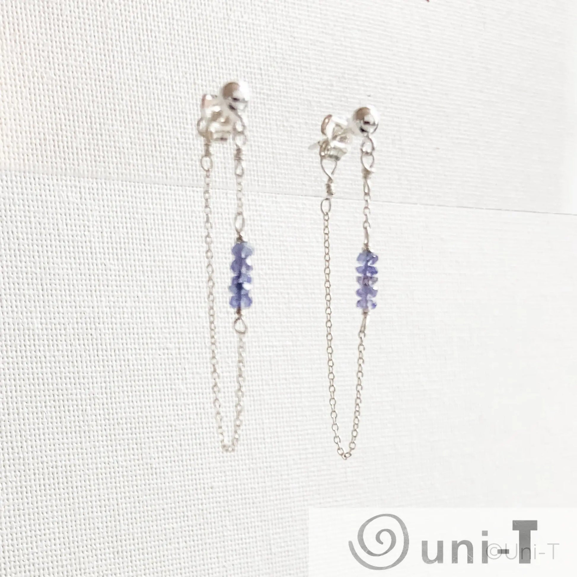 Chain Loop Earrings with Gemstones - Moonstone, Lapis, Iolite Janine Gerade