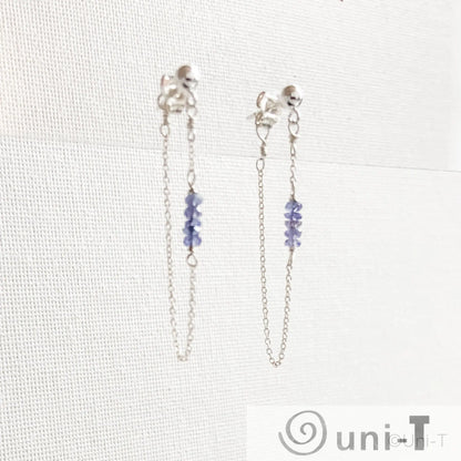 Chain Loop Earrings with Gemstones - Moonstone, Lapis, Iolite Janine Gerade
