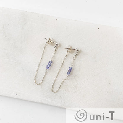 Chain Loop Earrings with Gemstones - Moonstone, Lapis, Iolite Janine Gerade