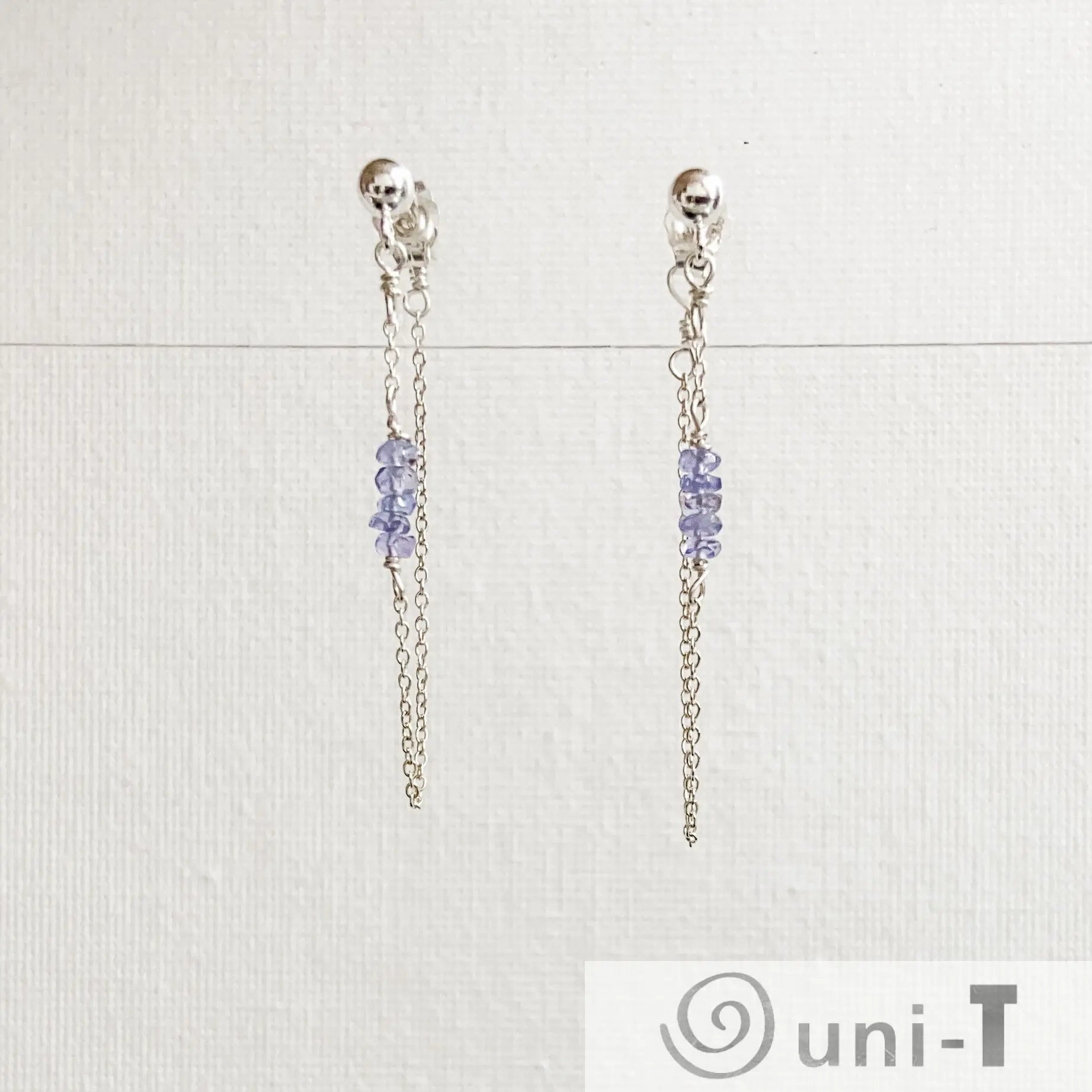 Chain Loop Earrings with Gemstones - Moonstone, Lapis, Iolite Janine Gerade
