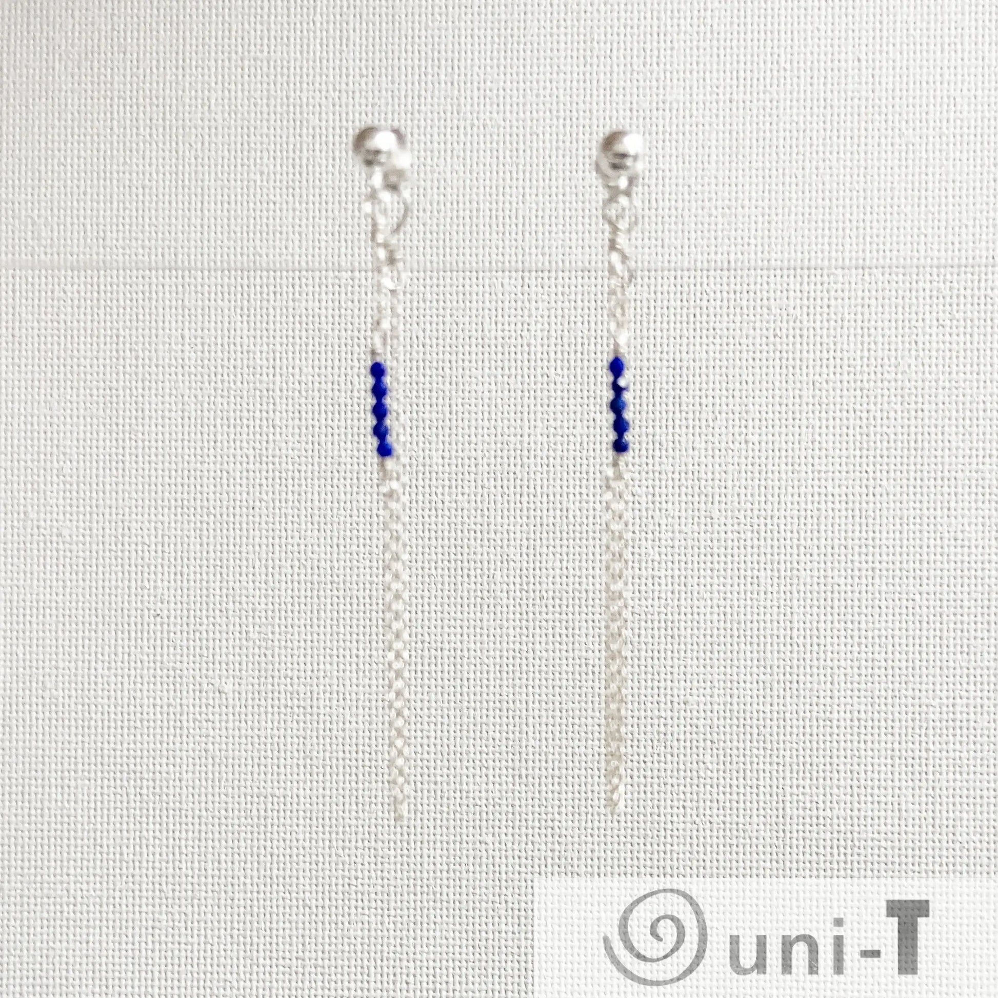 Chain Loop Earrings with Gemstones - Moonstone, Lapis, Iolite Janine Gerade