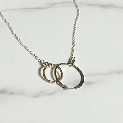 Circles Necklace, 2 circles Necklace, Silver Necklace Janine Gerade